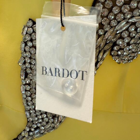 Bardot Limoncello Yellow Strapless Mini Dress Cocktail Wedding Guest US 2 XS NWT - Picture 7 of 8
